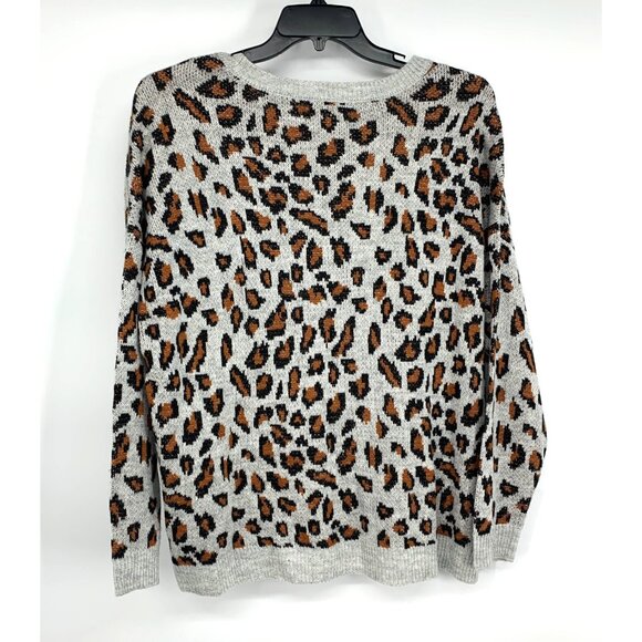Signature Studio Sweater Leopard Print Pullover Long Sleeve - Picture 6 of 8